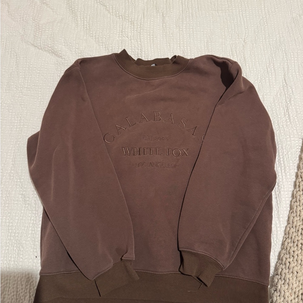 White Fox Boutique Brown Crew Neck Sweater